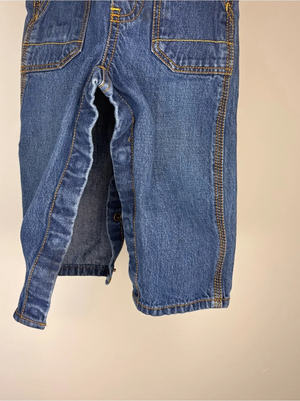 OshKosh B'gosh Y2K Dark Blue Denim Overalls for Kids 12 Months 100% Cotton